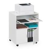 thumbnail of Relaxdays Rollcontainer mit 2 Fächern & Tastaturauszug, Druckertisch mit Rollen, HBT: 74 x 60 x 48 cm, Büroschrank, weiß