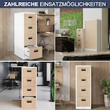 thumbnail of Hängeregisterschrank abschließbar TION - 4 Schubladen mit Schloss | Aktenschrank Büroschrank aus Stahl Metallschrank, 132x46x62cm Weiß-Sonoma Eiche