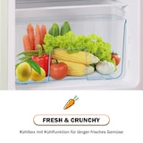 thumbnail of Retro Kühlschrank Gefrierkombination 60L Volumen 22L Gefrierfach Zweitürig Cremeweiß 86x45x42 cm 7 Temperatureinstellungen 102 kWh/Jahr