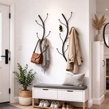 thumbnail of DanDiBo Wandgarderobe Schwarz Metall 2er Set Flora Garderobe Wand 93861 Garderobenhaken Flurgarderobe Kleiderhaken Hakenleiste