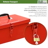 thumbnail of Werkzeugkiste 38 x 16 x 12,5 cm ca. 7,5 L verschließbares Fach klappbarer Tragegriff rot