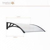thumbnail of Smartsun Marquesina Easy Black 120x80cm. Grosor 5,2mm Extra Resistente. Tejadillo Puerta Protección