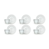thumbnail of Excelsa set de 6 tazas de café con platillos Platinum de porcelana 10 cl plateado