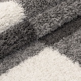 thumbnail of Teppich Schlafzimmer Hochflor Karo Samtweich Waschbar Strapazierfähig Wohnzimmer Hellgrau 120x170 cm – WATZMANN von Kadima Design
