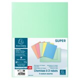 thumbnail of Exacompta - Réf. 332000E - Carton de 250 chemises rigides avec 2 rabats SUPER 210 g/m² - dim 24 x 32 cm pour documents format A4 - 5 couleurs