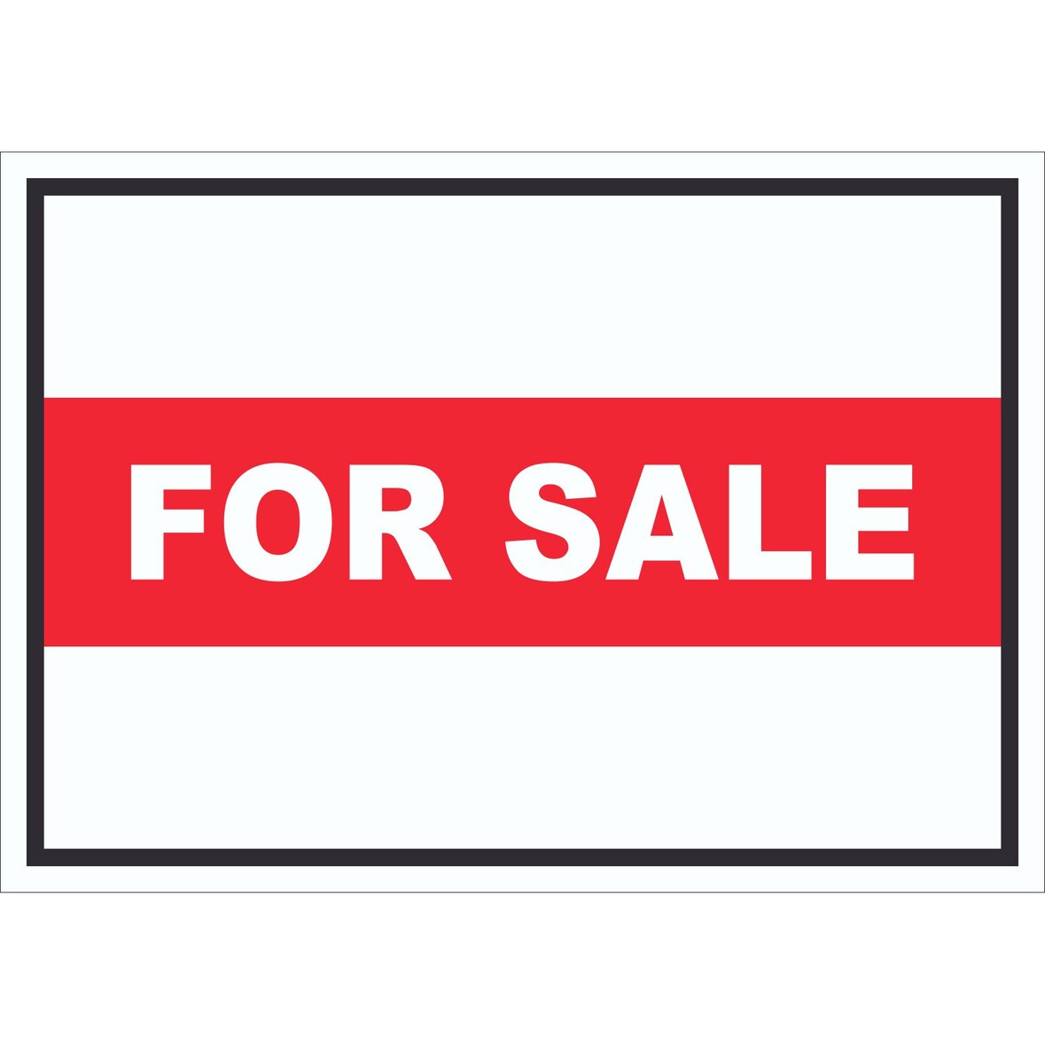 For Sale Schild mit Text Verkaufsschild A2 Rückseite selbstklebend