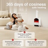thumbnail of Chimenea eléctrica KAMINIO LENI con tubo de salida de humos - Estufa eléctrica con calefacción y efecto de llamas en 3D - Blanco