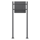 thumbnail of ECD Germany Standbriefkasten Anthrazit Edelstahl 120 cm mit Zeitungsfach, Postkasten Anthrazit 37x36 cm, pulverbeschichtet