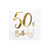 thumbnail of Party Geschirr 50. Geburtstag gold Partyset Einweggeschirr 50 Jahre Teller Becher Servietten
