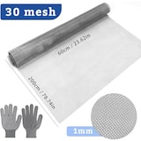 thumbnail of Drahtgeflecht Drahtgitter Feinmaschig 60X200CM Edelstahl Metall Insektengitter Gitternetz, Kellerfenster Gitter Hasendraht Drahtzaun, 30-Mesh