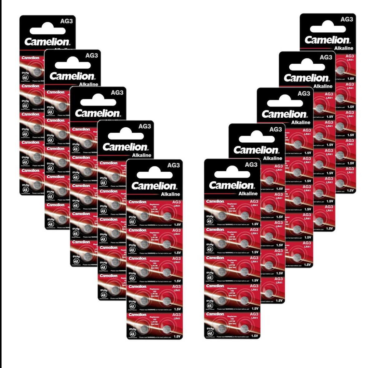 100 Stück Camelion Knopfzelle, Uhren-Batterie LR41 AG3 (10x 10er Blister)