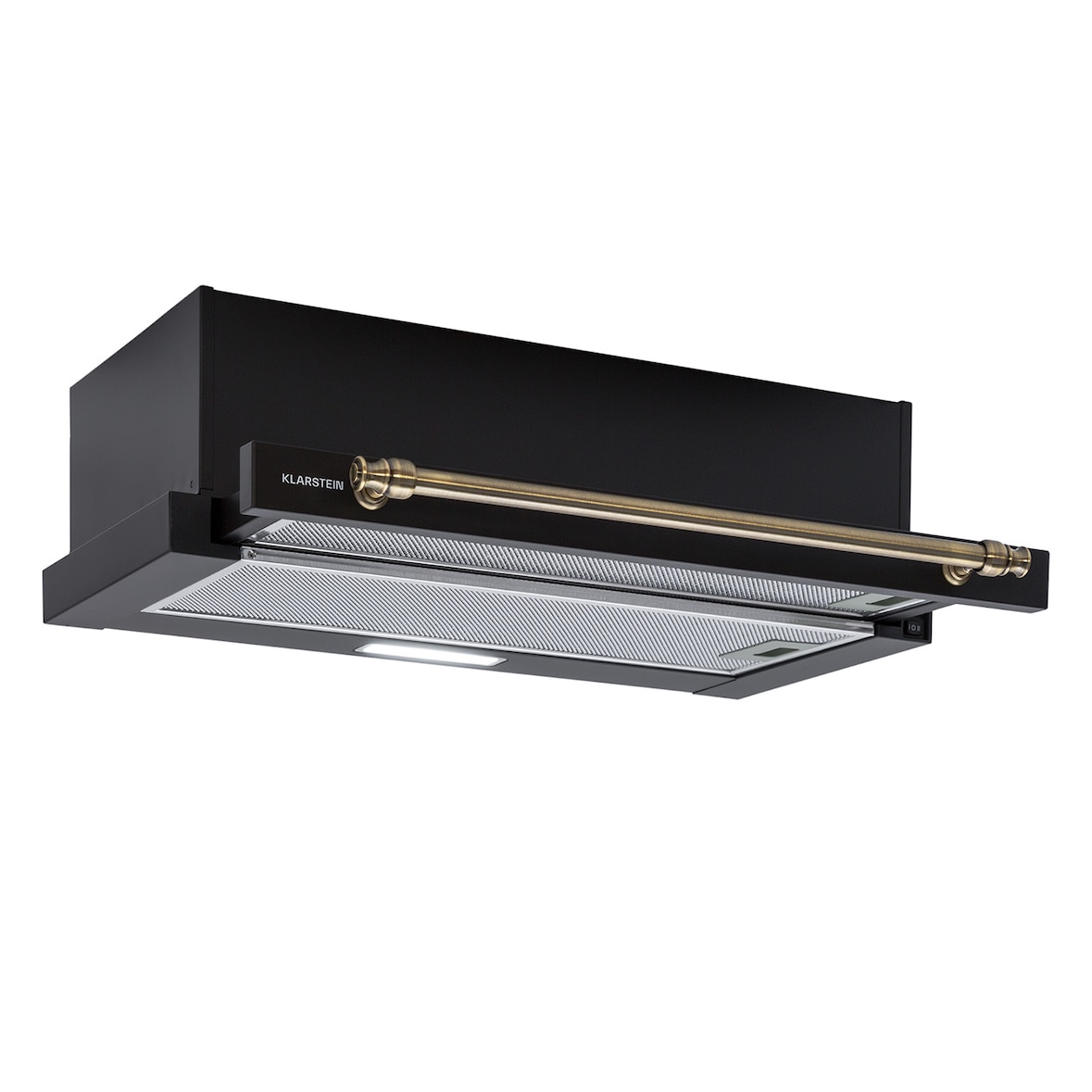 Klarstein Vilhelmine Flachschirmhaube 60 Retro EEK B Abluftleistung: 332 m³/h ausziehbar Schwarz