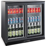 thumbnail of Barkühlschrank TAMANDUA | 2x Glasschiebetür + LED | 198 Liter, HxBxT 85x90x52cm | 0/+10°C | Schwarz | + CHEFGASTRO Geschirrtuch