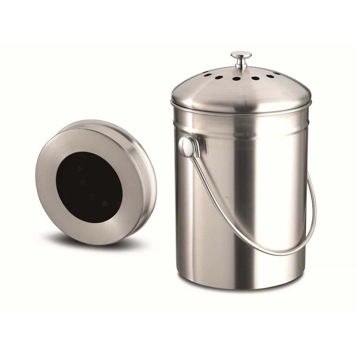 Weis 18628 Edelstahl Biomüll Abfalleimer 4,5L mit Kohlefilter