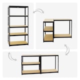 thumbnail of PROREGAL Étagère charge lourde SLIM ELEPHANT S, HxLxP 180x90x45cm, 5 Niveaux, 350kg par Niveau, Noir, Étagère Robuste de Garage, Atelier