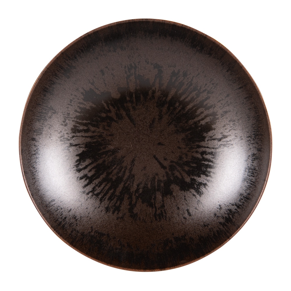 Assiette plate Onyx 27 cm x6 -  Marron Rond Grès Table Passion 27x27 cm