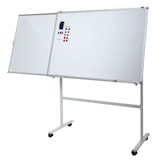 thumbnail of Whiteboard HWC-C85b, met uitschuifbaar bord Magneetbord Memobord Prikbord, mobiel oprolbaar incl. accessoires, 167x186cm
