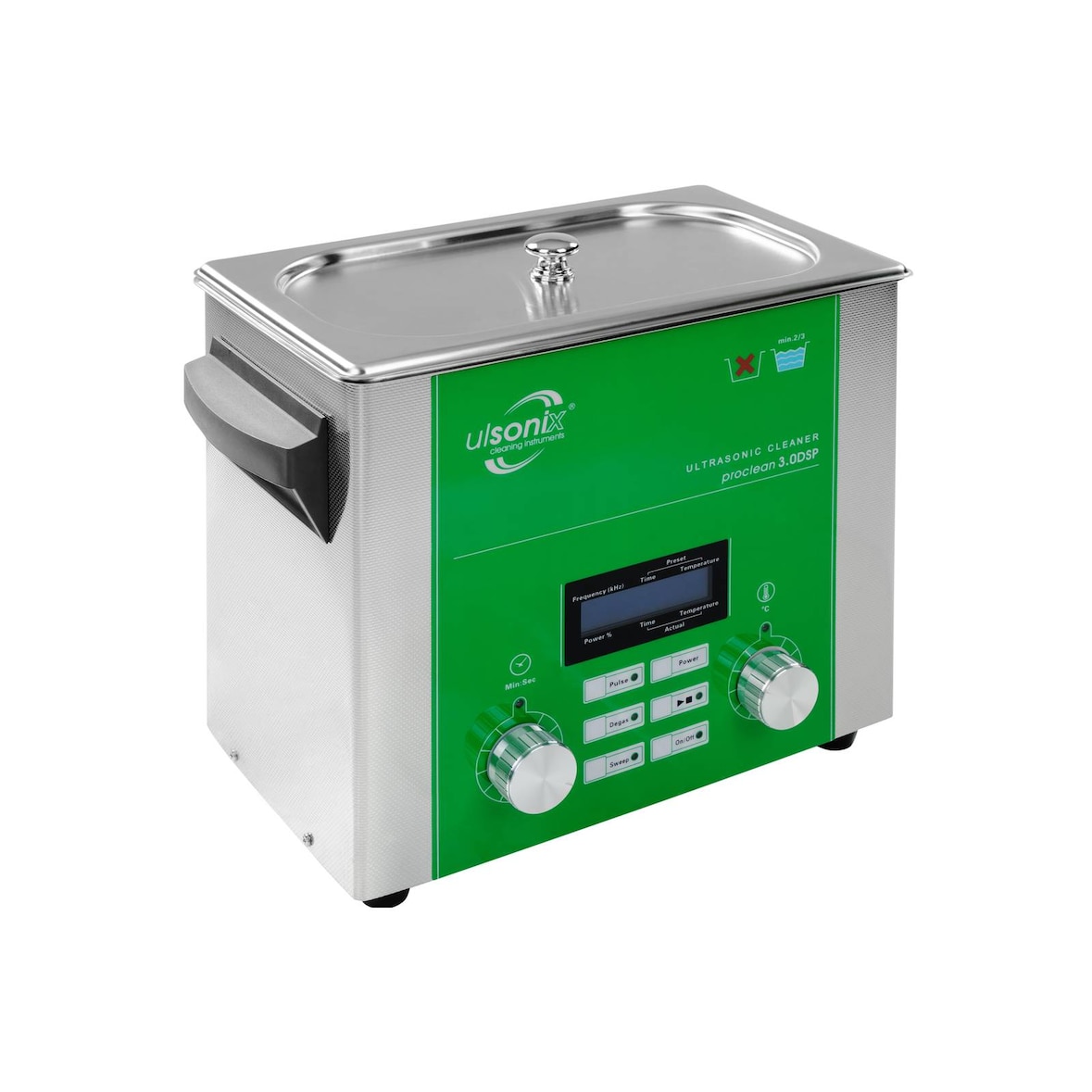 ulsonix Pulitore ultrasuoni - 3 litri - Degassaggio - Movimenti rapidi - Impulsi