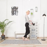 thumbnail of Relaxdays Schuhschrank Kunststoff, Schuhregal geschlossen, Regalsystem 6 Fächer, H x B x T: 107 x 49 x 37 cm, weiß