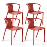 thumbnail of Set van 4 rode plastic stoelen