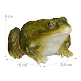 thumbnail of Relaxdays Gartenfigur Frosch, wetterfest, für Balkon, Terrasse, am Teich, Kunststein, sitzende Dekofigur Frosch, grün