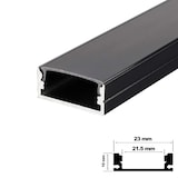 thumbnail of 2m Schwarzer LED Aluprofil Alu Schiene Kanal System für LED-Streifen mit 2 Abdeckungen Profil N