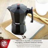 thumbnail of MAGEFESA COLOMBIA NOIR Cafetera Italiana o Moka Negra de 3 Tazas, Fabricada en Aluminio Extragrueso, Apta en Cocinas de Vitrocerámica, Gas, Eléctrica