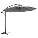 thumbnail of Sombrilla de Jardín Ø300x250 cm Parasol Excéntrico Inclinable con Manivela Base Cruzada y Soporte de Acero Protección Solar para Terraza Exterior