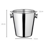 thumbnail of Sektkühler Joey mit Griffen, Edelstahl hochglanzpoliert, Höhe 22 cm, Durchmesser 22 cm