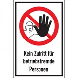 thumbnail of Schild I Verbots-Kombischild Kein Zutritt f.betr.fremde Personen, Aluminium, 400x600mm