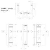 thumbnail of Sicherheitsbeschlag Schutzbeschlag Nickel matt Türbeschlag Drücker/Drücker 10/92