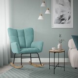 thumbnail of ML-Design – Schaukelsessel Salbei – Frottee-Optik | gepolstert, Holzkufen, Relaxsessel mit Armlehnen, Ohrensessel