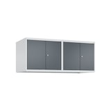 thumbnail of C+P Doppelter Aufsatzschrank Classic PLUS, 4 Abteile, HxBxT 50x120x50cm, Zylinderschloss, Hellgrau/Anthrazit von PROREGAL