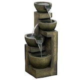 thumbnail of Fuente de jardín 5W fuente de agua en cascada de 4 niveles con bomba de agua y salida de agua ajustable para decoración patio 25x24x60 cm