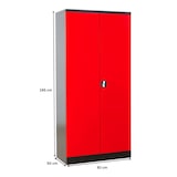 thumbnail of PROREGAL Stahlschrank BEE mit 7 lackierten Fachböden | HxBxT 195x92x50cm | Anthrazit-Feuerrot | Werkstattschrank Werkzeugschrank Aktenschrank