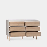 thumbnail of KLAST Cómoda de 6 cajones en madera color blanco y natural Kemi