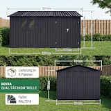 thumbnail of Gerätehaus XXXL – verzinktes Metall in Anthrazit (RAL 7016) | Inkl. Schloss & Werkzeughaken | wetterfester Geräteschuppen, Gartenhaus