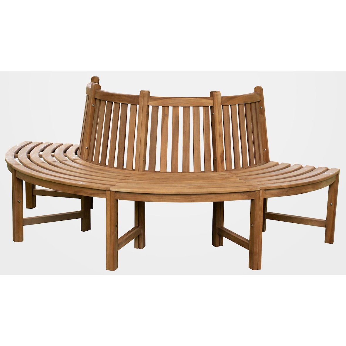 180° Baumbank Male mit Rückenlehne aus Teak braun