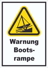 thumbnail of Schild Warnung Bootsrampe A6 Rückseite selbstklebend