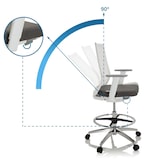 thumbnail of Arbeitsstuhl / Counterstuhl ASPEN WORK W Netzstoff transparent / Sitz Stoff grau hjh OFFICE