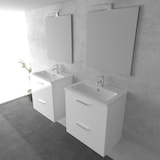 thumbnail of Vitra Badmöbel Set Waschbecken mit Unterschrank und LED-Spiegel | Vormontiert SoftClose-Funkt. Waschbeckenunterschrank Badezimmerschrank Set 3-teilig