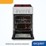 thumbnail of Exquisit ECM 8-4.1 BZ Inox Elektro-Standherd | Ober-/Unterhitze |  Grill | Heißluft | Multifunktion | Backofen-Volumen: 47 l | EEK:  A | Inox