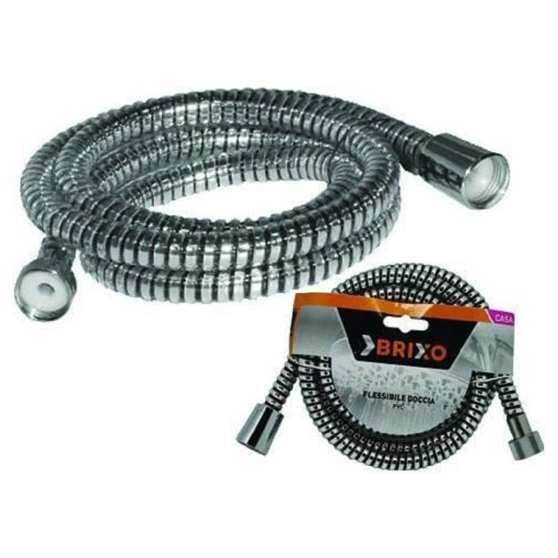 Tubo flessibile per doccia PVC nero cromato 2 m Brixo