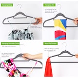 thumbnail of Yaheetech Kleiderbügel 100 Stück Bügel Anzugbügel samt Garderobenbügel rutschfest Jackenbügel platzsparend mit Steg Grau