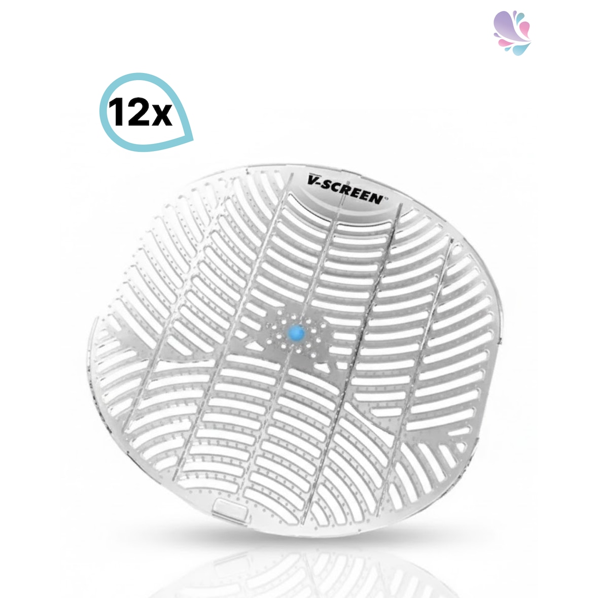 Urinalsieb, Urinaleinlage in Grau-transparent, 12 Stück, aus Kunststoff, parfümiert