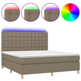 thumbnail of vidaXL Boxspringbett mit Matratze & LED Taupe 160x200 cm Stoff