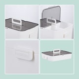 thumbnail of Relaxdays Hausapotheke, 5 Fächer, Erste Hilfe Kasten 2 separate Etagen, Kunststoff, HxBxT: 22x28,5x21,5 cm, weiß/grau