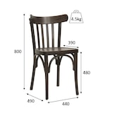 thumbnail of METRO PROFESSIONAL Restaurantstoel Bistro set van 2, beukenhout, walnoot bruin