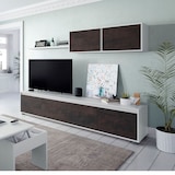 thumbnail of Parete Attrezzata Mobile Mobile Soggiorno TV con Mensola e Modulo Sospeso Salotto Legno Base Televisione Sala da Pranzo 200x41x43 cm Bianco E Ossido