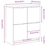 thumbnail of vidaXL Schwarzer Eichen Sideboard - 60 x 30 x 70 cm - Aus hochwertigem Holzwerkstoff